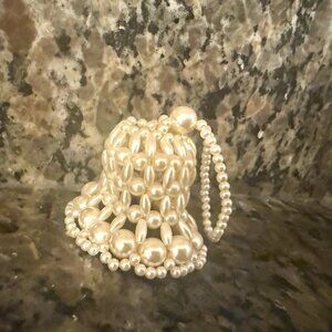 Vintage Handmade Beaded Pearl Bell Christmas Ornament - Wedding Anniversary Gift